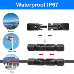 20 Pairs Solar Panel Cable Wire Connectors Kit Male & Female Waterproof Adapter