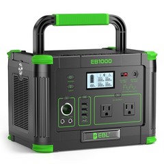 EBL Portable Power Station 1000W Solar Generator 999Wh Fast Charging Backup B…