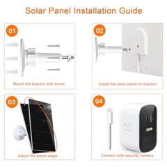 7W Solar Panel Compatible with Eufycam, USB-C Solar Charger for 5V 2 Pack