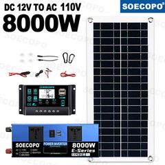 8000W Complete Solar Panel Kit Solar Power Generator 100A Home 110V/220V System