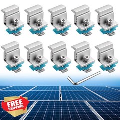 Anbte Solar Panel End Clamp Silver 30-50mm Aluminum Mounting