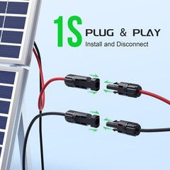 Bateria Power Y-Branch Solar Connectors Extension Cable, 10.8FT 12AWG Solar C…