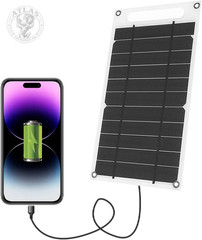 Lixada Solar Panel 7.8 W Ultra Thin Monocrystalline Silicon Solar Panel Charger