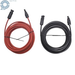 Black + Red Wire Connector 10AWG Solar Panel Extension Cable 30Ft
