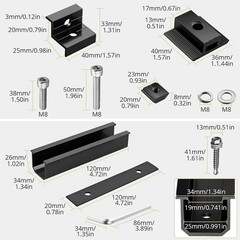 Solar Panel Mounting Brackets, Included 10 X 4.72 in Rails + 4 End Clamps + 6 Ce