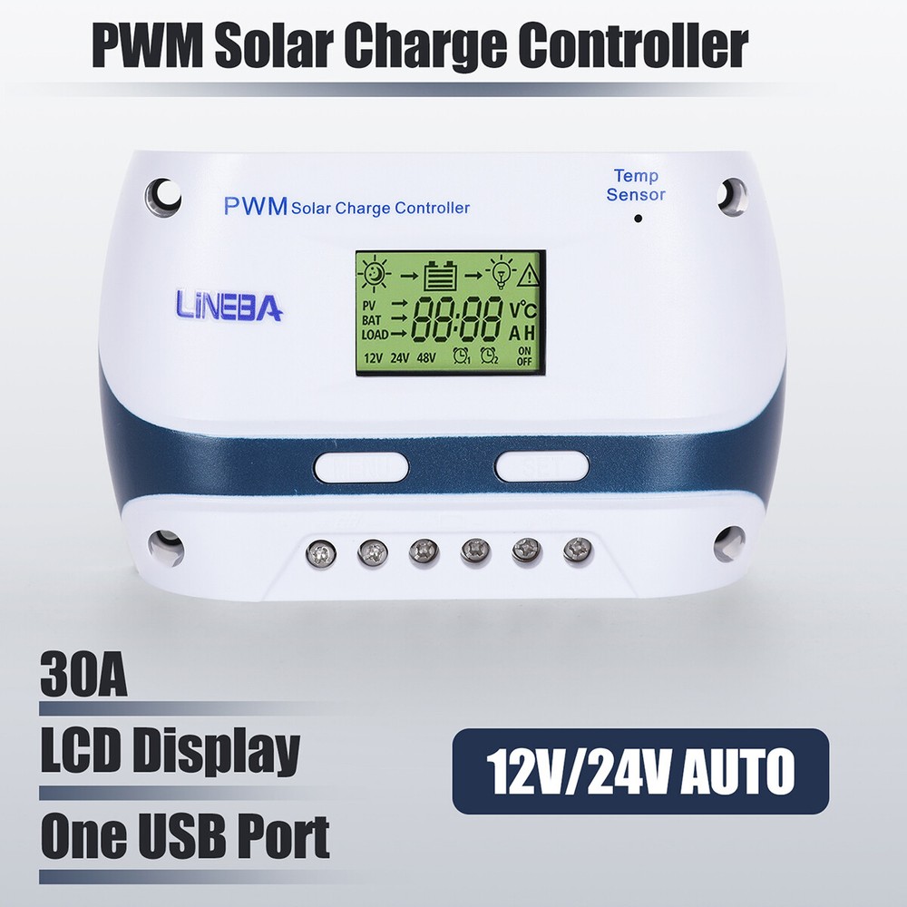 12V/24V 100A Solar Panel Battery Lithium Charging Mode Controller Regulator Auto