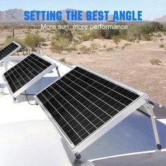 2Pair 46.5IN Solar Panel RV Tilt Mount Brackets Rooftop Surface Adjustable Frame