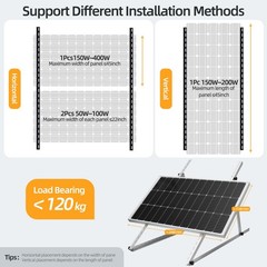 1 Sets 45inch Adjustable Solar Panel Tilt Mount Brackets With Foldable Tilt Legs