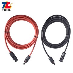 1-Pair 10ft Black + Red 12AWG Solar Panel Extension Cable Wire Connector