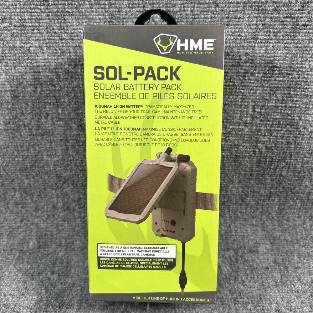 HME SOL-PACK Cellular Trail Camera Solar Battery Pack Power Panel 1000 MAH