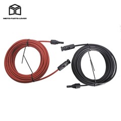 20ft Black+Red Solar Panel Extension Cable Wire Connector 1 Pair 4mm²/12AWG New
