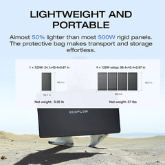 EF ECOFLOW 4PCS 125W Solar Panels, 500W Bifacial Rigid Modular Solar Panel | up