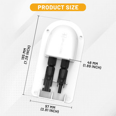 Solar Double Cable Entry Gland Box ABS Black Waterproof Dual Wire Connector Adap