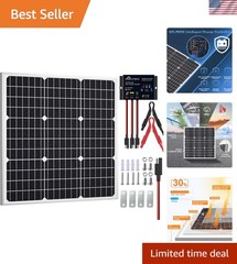 50W Waterproof Solar Panel Kit with Smart Charge Controller for Camping & RV