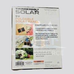 Thunderbolt solar 9w foldable solar panel. Slim construction for portability