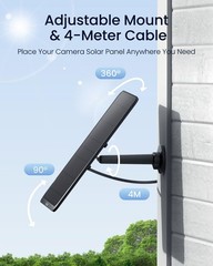 12W Solar Panel Black Non-Stop Solar Power Supply for All Wireless Battery