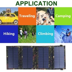 80W USB Solar Panel Folding Power Bank Outdoor Camping Hiking Phone Charger USA