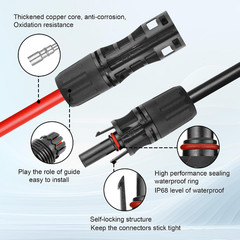 25 FEET 8AWG Solar Panel Extension Cable,8 Gauge Extension Cord, Solar Panel Wir