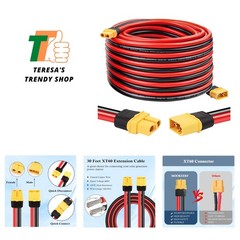 XT60 Extension Cable 10AWG 30FT XT60 to XT60 Cable with Male to Female Connec…