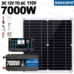 7000W Solar Kit 12V 110V Inverter Battery ChargerLighting/Camping W/300W Panels