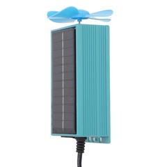 10W Photovoltaic Solar Panel With Fan Kit Dual Female USB Ports For Cars