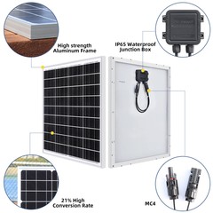 2x Solar Panels 100W 12V High-Efficiency Monocrystalline PV Module Power Charger