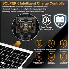 Waterproof Solar Panel Charger 20W 12V – Smart Controller