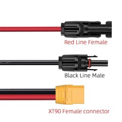 Solar Charging Cable with XT90 Input Port for Portable Generators Solar Panel