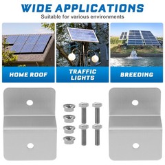 4Pcs Solar Panel Roof Mount Aluminum Z Brackets Silver Durable Support