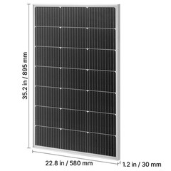 Uimoso 2PCS 100W Monocrystalline Solar Panels with MC4 Connectors &Durable Frame