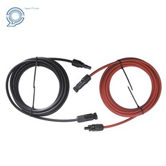 10 AWG Solar Panel Extension Cable Wire Connector 1 Pair 15ft Black + Red