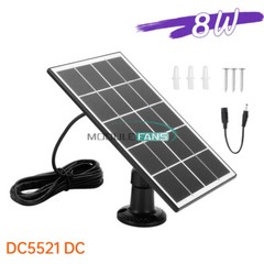 8W 5V Microcrystal Solar Panel with Mounting Brackets Security Camera Water Pump