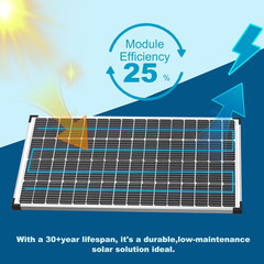 ACOPOWER Solar Panel 175Watt 12 Volt,Monocrystalline High-Efficiency 175 Watt PV