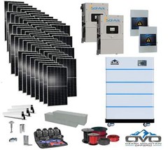 30KW Complete Offgrid Solar Kit – 15K Sol-Ark Inverter + 20.48KW OMO Stack Lithi