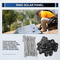 100 Packs Solar Panel Guard Clips, Stainless Steel Wire Fence Fasteners1319