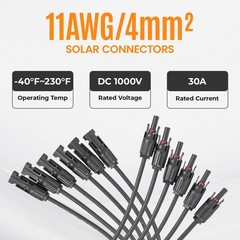 Pjerjzn Solar Panel Connector 6 to 1 Y Y Branch, 6 1 (1 Pairs)