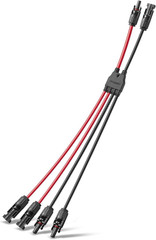 Bougerv Solar Parallel Connectors, 2 to 4 Y Branch 10AWG Cable | Adapter