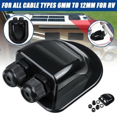 Waterproof Dual Cable Entry Gland Wire Box Solar Panel Motorhome Camper Van Roof