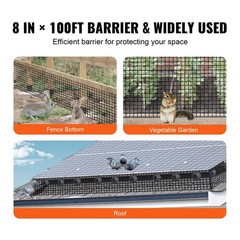 8x100ft 1/2in PVC-Coated Stainless Steel Wire Mesh Roll & 100 Fasteners