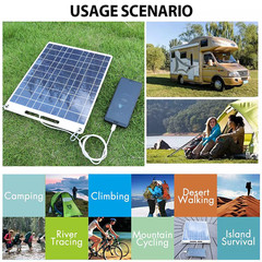 100W Solar Charger with Dual USB Ports Waterproof & Portable Solar Panel Outdoor