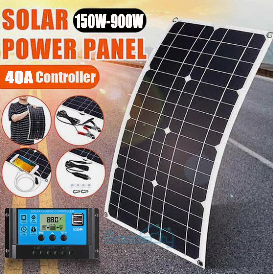 900 Watts Solar Panel Kit 40A 12V Battery Charger w/ Controller Caravan Boat RV