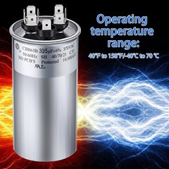 30/5 MFD uF 370/440V CBB65 Dual Run Round Capacitor for AC Motor, HVAC Capaci…