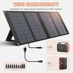 Solar Powered Generator 200W Peak/100W Rated, Portable Generator Power Station w