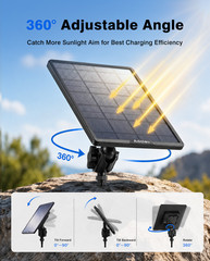20W Solar Panel Security Rechargeable 25000mAh Battery for Trail & Game Camera
