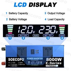 SOECOPO 8000W Peak Solar System Kit Flexible Panel 100A Controller DC12/24V 110V
