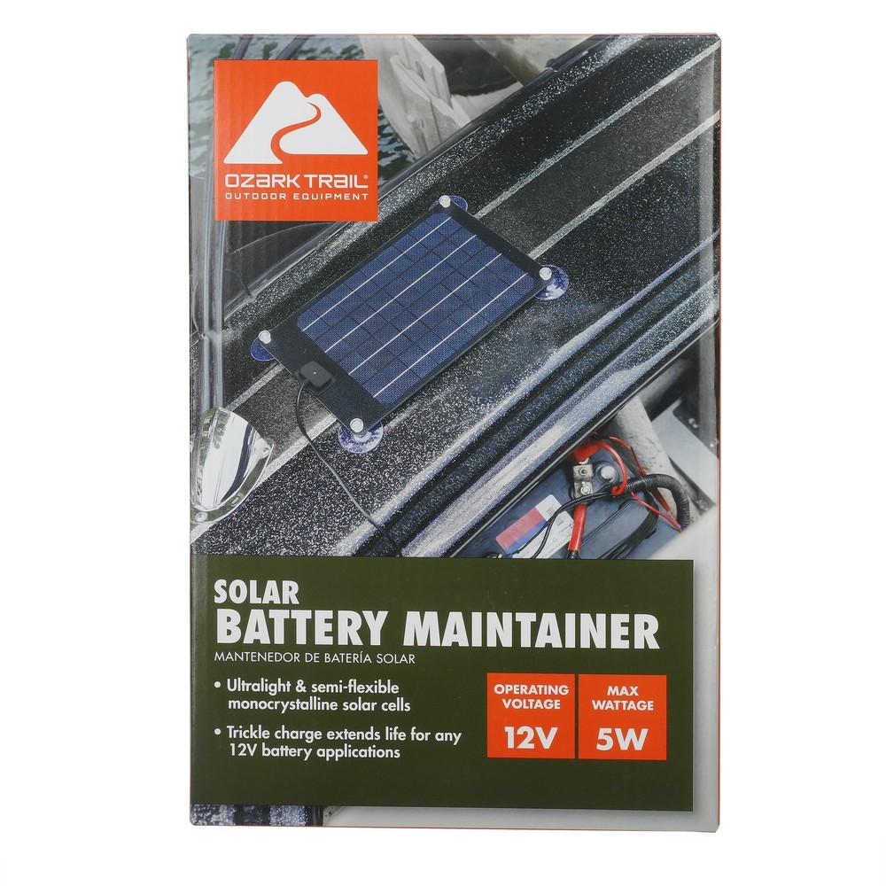 Solar Panel Battery Maintainer 5W for Boats Marine RV Car Vehicles