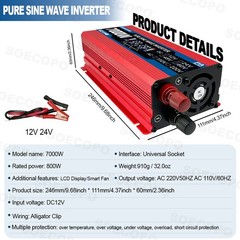 7000W Solar System Kit 100A Controller DC12V to AC110/220V Flexible Panel