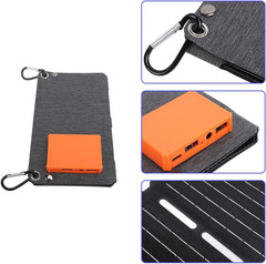 10W Foldable Solar Panel Charger USB 5V Power Bank Waterproof for Camping Hiking