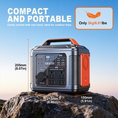 Portable Power Station Solar Generator Camping AC300W 80000mAh New Orange