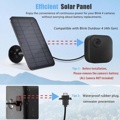 Solar Panel for Blink Outdoor Camera 4, 4W Solar Panel Compatible with Blink Out